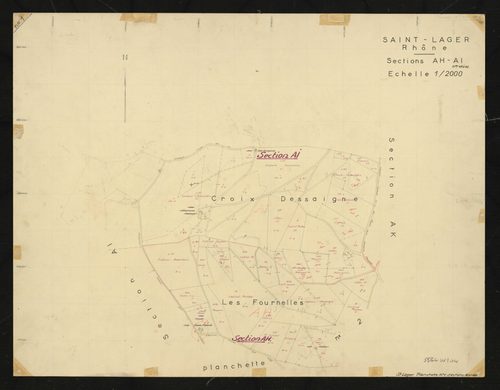 Sections AH et AI : planchette.