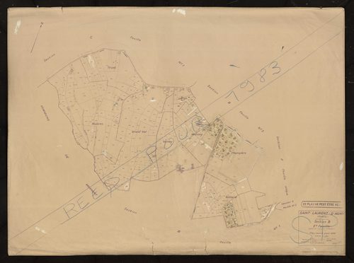 Section B 2e feuille (partie de l'ancienne 2e feuille). Plan révisé pour 1936.