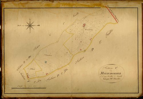 Section C dite de Montchorier, feuille n°2 (parcelles 287-398).