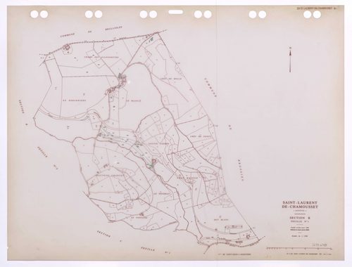 Section B feuille n°1. Feuille révisée pour 1948. Edition à jour pour 1985.