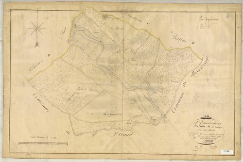 Section D dite Lazergue, feuille n°2 (parcelles 408-912).