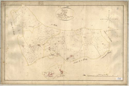 Section B dite du Bourg, feuille n°2 (parcelles 268-533).