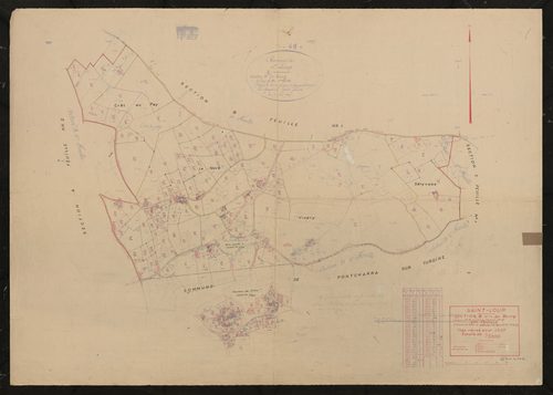 Section B dite du Bourg (ancienne section B et partie de l'ancienne section D) 2e feuille (ancienne 2e feuille et partie de l'ancienne section D 1ère feuille). Plan révisé pour 1937.