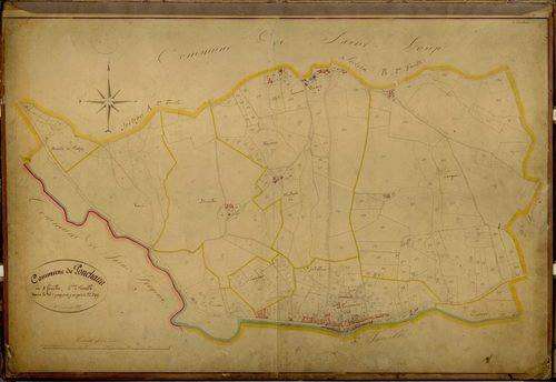 Section D dite de Poncharras, feuille n°1 (parcelles 1-399) : section attribuée à Pontcharra-sur-Turdine en 1840.
