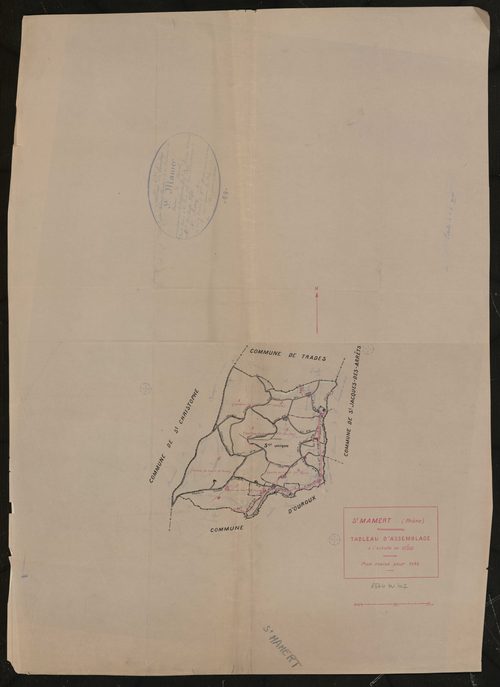 Tableau d'assemblage (TA). Plan révisé pour 1933.