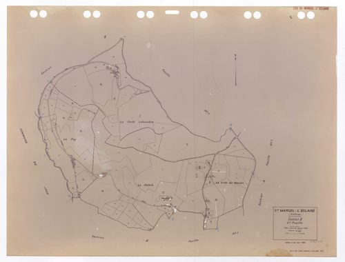 Section E 2e feuille (ancienne 2e feuille). Plan révisé pour 1934. Edition à jour pour 1983.