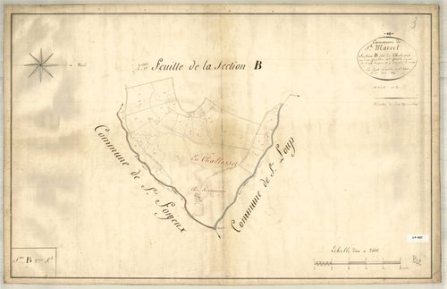 Section B dite de Chalosset, feuille unique (parcelles 119-148).