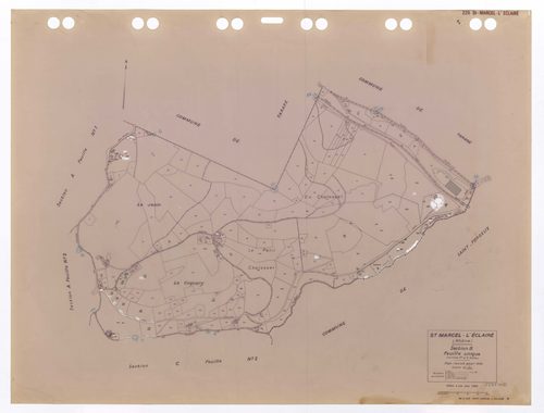 Section B feuille unique (anciennes 1ère et 2e feuilles). Plan révisé pour 1934. Edition à jour pour 1983.