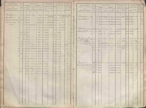 État de sections et matrice des propriétés foncières.