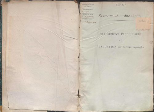 Section I dite de la Chèvre, section K dite du Chier, section L dite d'Avelaison, section M dite du Vilard, section N dite de la Carrière, section O dite du Bourg, section P dite de Montignieux, section Q dite des Plaines.