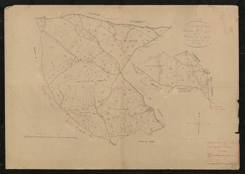 Section A dite du Thévenon 2e feuille. Feuille dressée en 1816 mise à jour pour 1957.