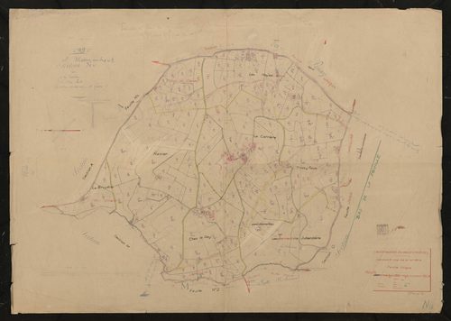 Section N dite de la Carrière, feuille unique. Feuille dressée en 1816 mise à jour pour 1957.