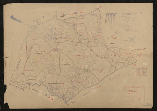 Section O feuille unique. Feuille dressée en 1816 mise à jour pour 1957.