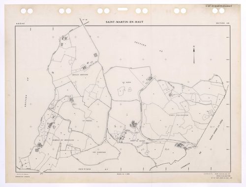 Section AH. Feuille renouvelée pour 1957. Edition à jour pour 1985.