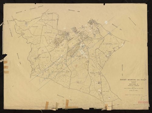 Section O feuille unique. Feuille dressée en 1816. Mise à jour pour 1957.