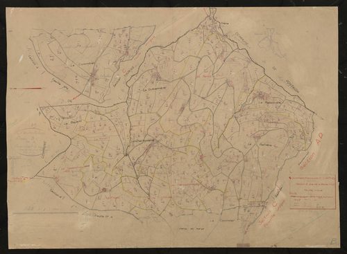 Section B dite de la Basse Cour, feuille unique. Feuille dressée en 1816 mise à jour pour 1957.