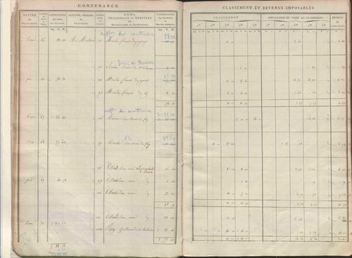 Section A dite de Thevenon, section B dite de Basse-Cour, section C dite de Rochefort, section D dite de Labatie, section E dite des Flaches, section F dite de Chavigneux, section G dite du Mousel, section H dite de Vernières.