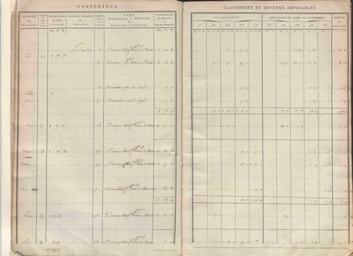 Section A dite de Thevenon, section B dite de Basse-Cour, section C dite de Rochefort, section D dite de Labatie, section E dite des Flaches, section F dite de Chavigneux, section G dite du Mousel, section H dite de Vernières.