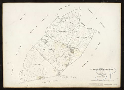 Section C feuille unique. Plan cadastral révisé pour pour 1951.