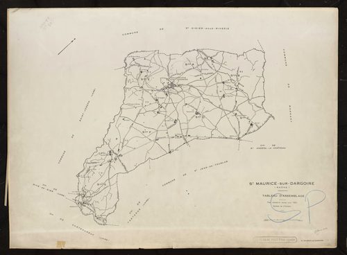 Tableau d'assemblage (TA). Plan cadastral révisé pour pour 1951.