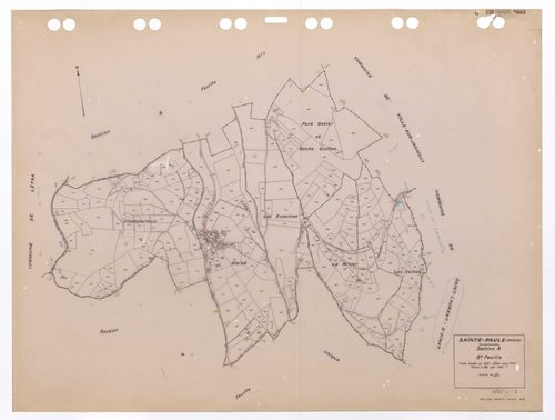 Section A 2e feuille. Feuille dressée en 1827 révisée pour 1942. Edition à jour pour 1984.