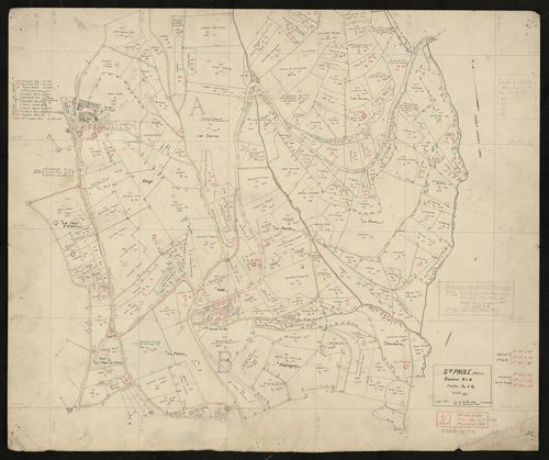 Section A feuille n°2 et Section B feuille unique. Levé n°1 effectué du 6 juillet au 9 septembre 1939.
