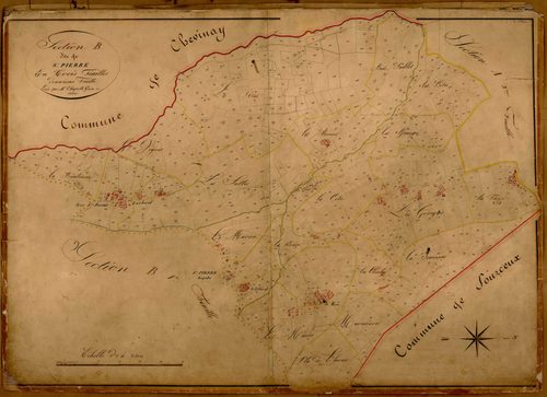 Section B dite de Saint-Pierre-Lapalu, feuille n°3 (parcelles 472-1296).