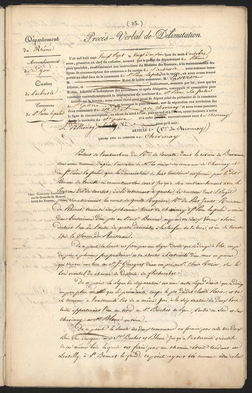 Saint-Pierre-la-Palud, 22 octobre 1827.