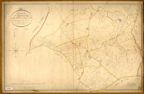 Section C dite du Bourg, feuille n°2 (parcelles 464-784).