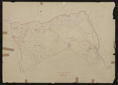 Section B feuille n°1 (partie de l'ancienne section B feuille n°1). Plan révisé pour 1951.