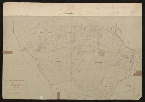 Section B feuille n°2 (Ancienne section B feuille n°2 et parties des anciennes feuilles B1 et B3). Plan révisé pour 1951.
