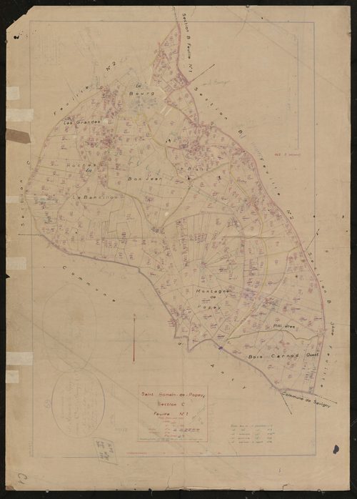 Section C feuille n°1. Plan révisé pour 1951.