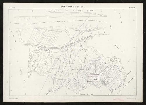Section AI. Feuille renouvelée pour 1964. Remembrée en section ZE.