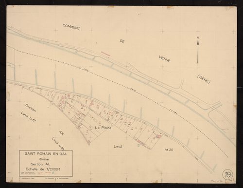 Section AL : parcelles n° 1-34, 43-46. Planchette n°19.