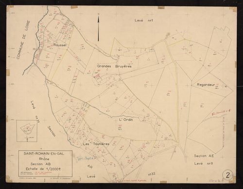 Section AB : parcelles n° 90-91, 142, 144-202. Planchette n°2.