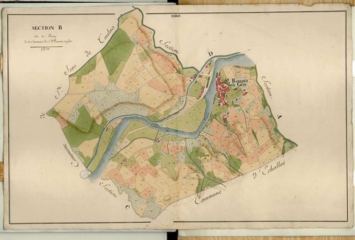 Section B dite du Bourg (parcelles 1-636), feuille unique.