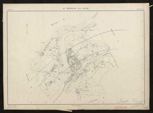 Section A feuille unique. Plan établi en 1953. Edition pour 1983.
