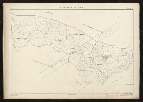 Section B feuille unique. Plan établi en 1953. Edition pour 1985.