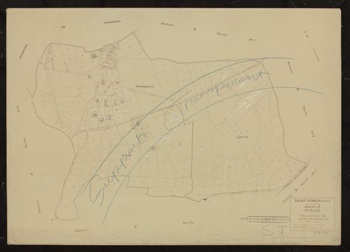 Section D 3e feuille. Plan révisé pour 1932. Feuille renouvelée pour 1942.