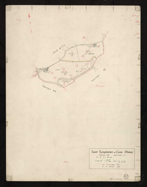 Section AB partie Sud-Ouest : parcelles 4-7. Levé n°2C effectué du 3 au 8 octobre 1955.