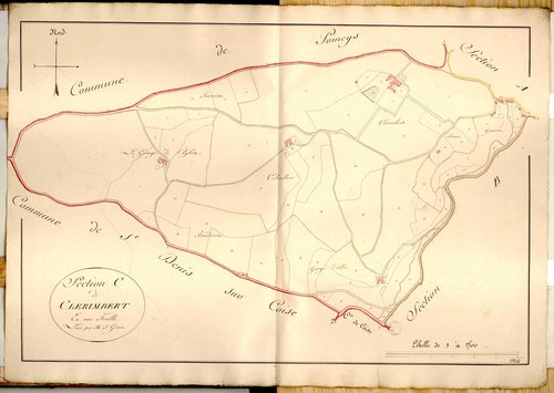 Section C dite de Clerimbert, feuille unique (parcelles 1-100).