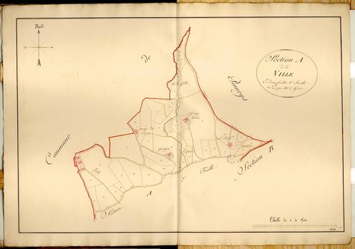 Section A dite de la Ville, feuille n°1 (parcelles 1-59).