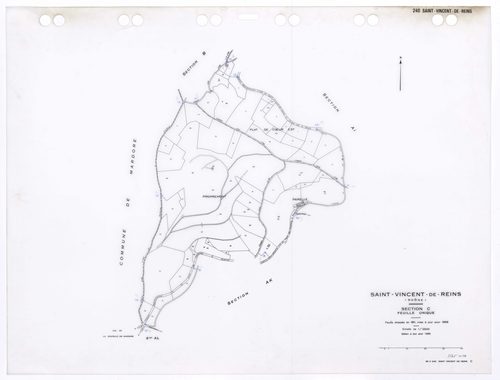 Section C feuille unique. Feuille dressée en 1811 mise à jour pour 1968. Edition à jour pour 1985.