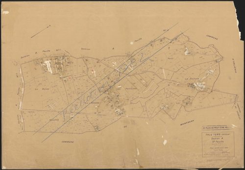Section A 3e feuille (ancienne 2e feuille). Plan révisé pour 1936. Réédité pour 1982.