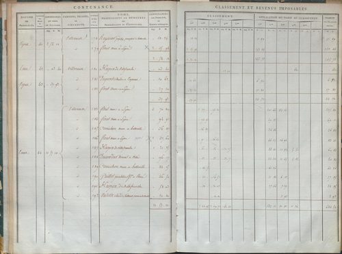 État de sections et matrice de rôle de la contribution foncière.