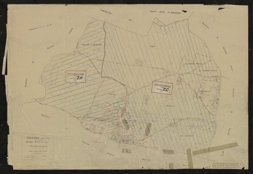 Section B dite de Laye feuille unique. Plan révisé pour 1942. Remembrée en sections ZC et ZH.