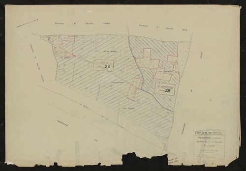 Section A dite de Champagne 3e feuille. Plan révisé pour 1942. En partie remembrée en sections ZB et ZD.