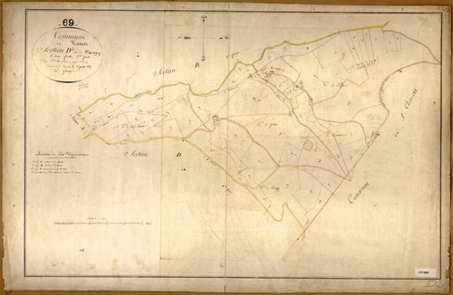 Section D dite de Montagny, feuille n°2 (parcelles 247-375).