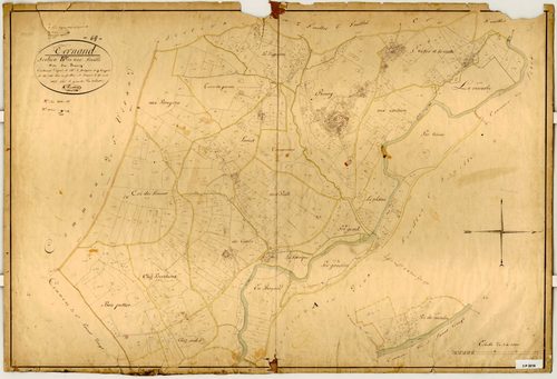 Section B dite du Bourg, feuille unique (parcelles 1-721).