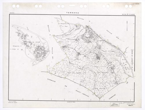 Section B feuille unique. Cadastre renouvelé pour 1954. Edition à jour pour 1996.